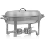 Chafing dish ovale en acier inoxydable, 5 litres, chauffe-plats