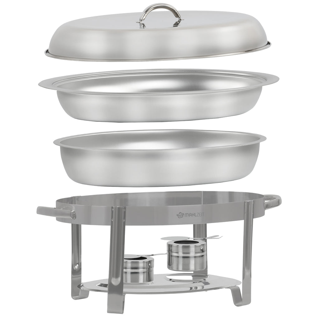 Chafing dish, stainless steel, oval, 5 liters, food warmer