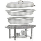 Chafing dish ovale en acier inoxydable, 5 litres, chauffe-plats