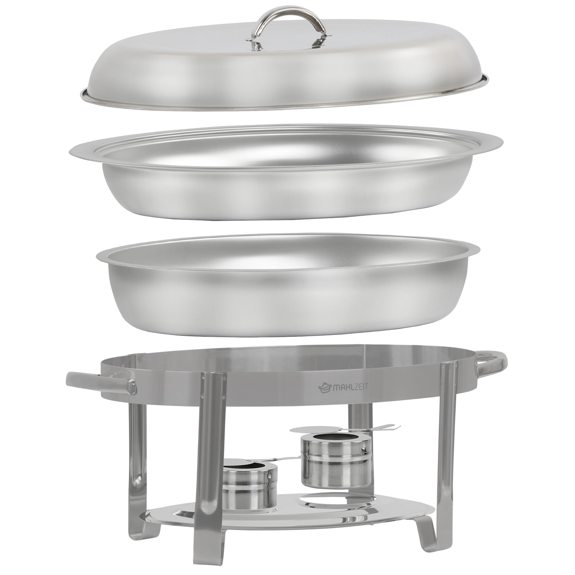 Chafing dish, stainless steel, oval, 5 liters, food warmer