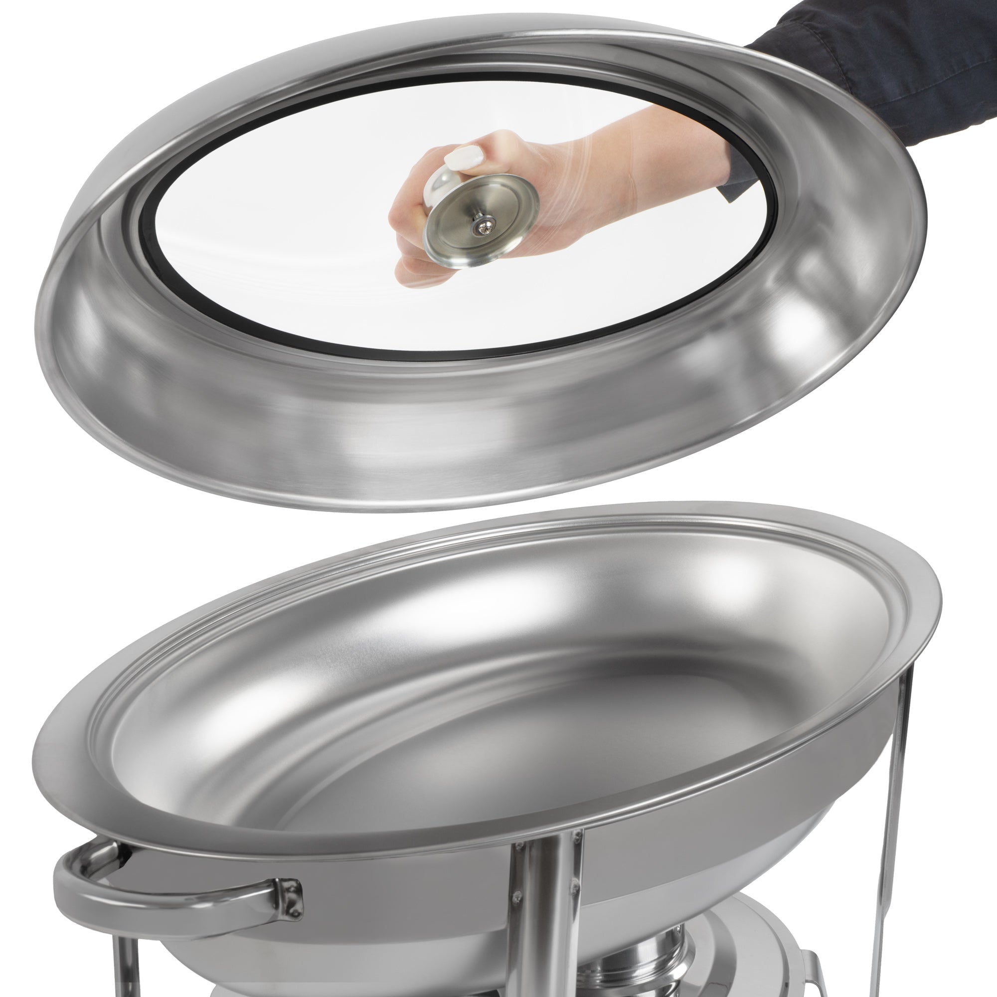 Chafing dish, stainless steel, oval, 5 liters, food warmer