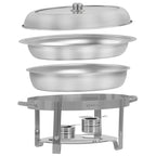 Chafing dish ovale en acier inoxydable, 5 litres, chauffe-plats