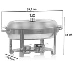 Chafing dish ovale en acier inoxydable, 5 litres, chauffe-plats