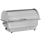 Chafing dish électrique, en acier inoxydable, récipient GN 1/1, 9 litres, jusqu'à 80 °C, avec couvercle à enroulement