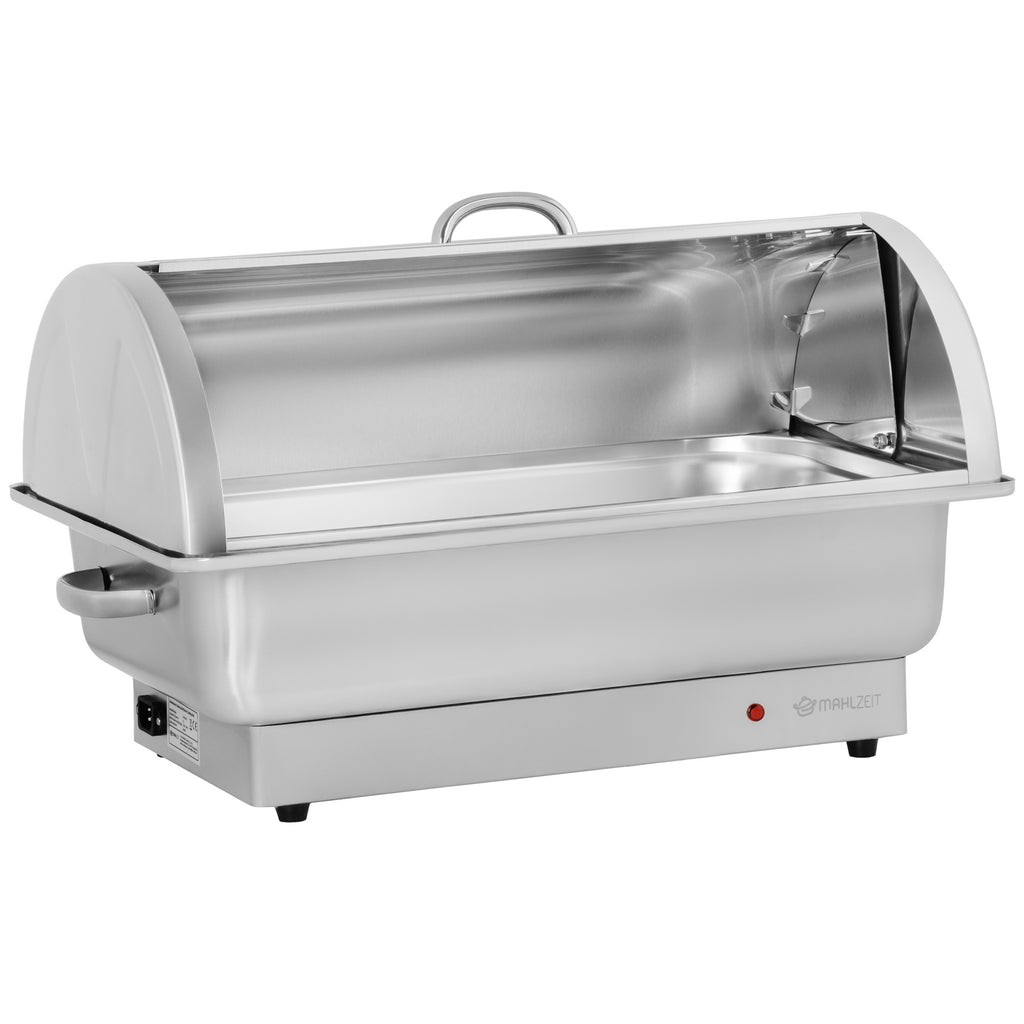 Chafing dish électrique, en acier inoxydable, récipient GN 1/1, 9 litres, jusqu'à 80 °C, avec couvercle à enroulement