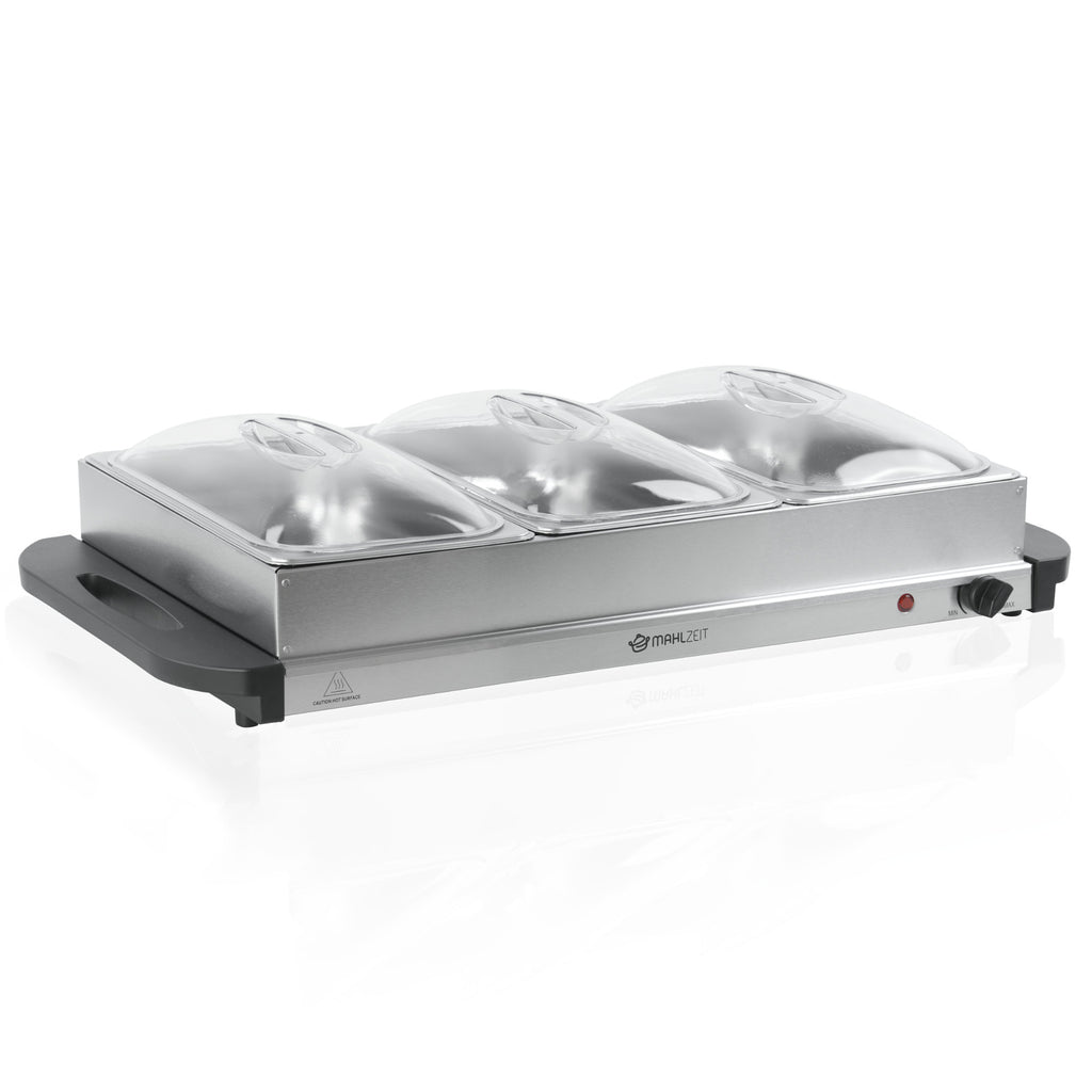 Edelstahl 2in1 Buffetwärmer mit 3x 1/3 GN-Behältern