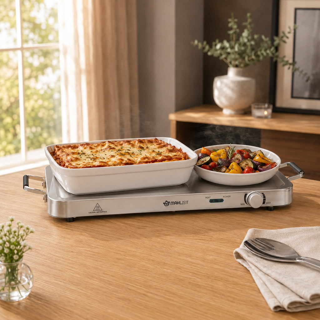 Edelstahl 2in1 Buffetwärmer mit 3x 1/3 GN-Behältern und Wasserbad
