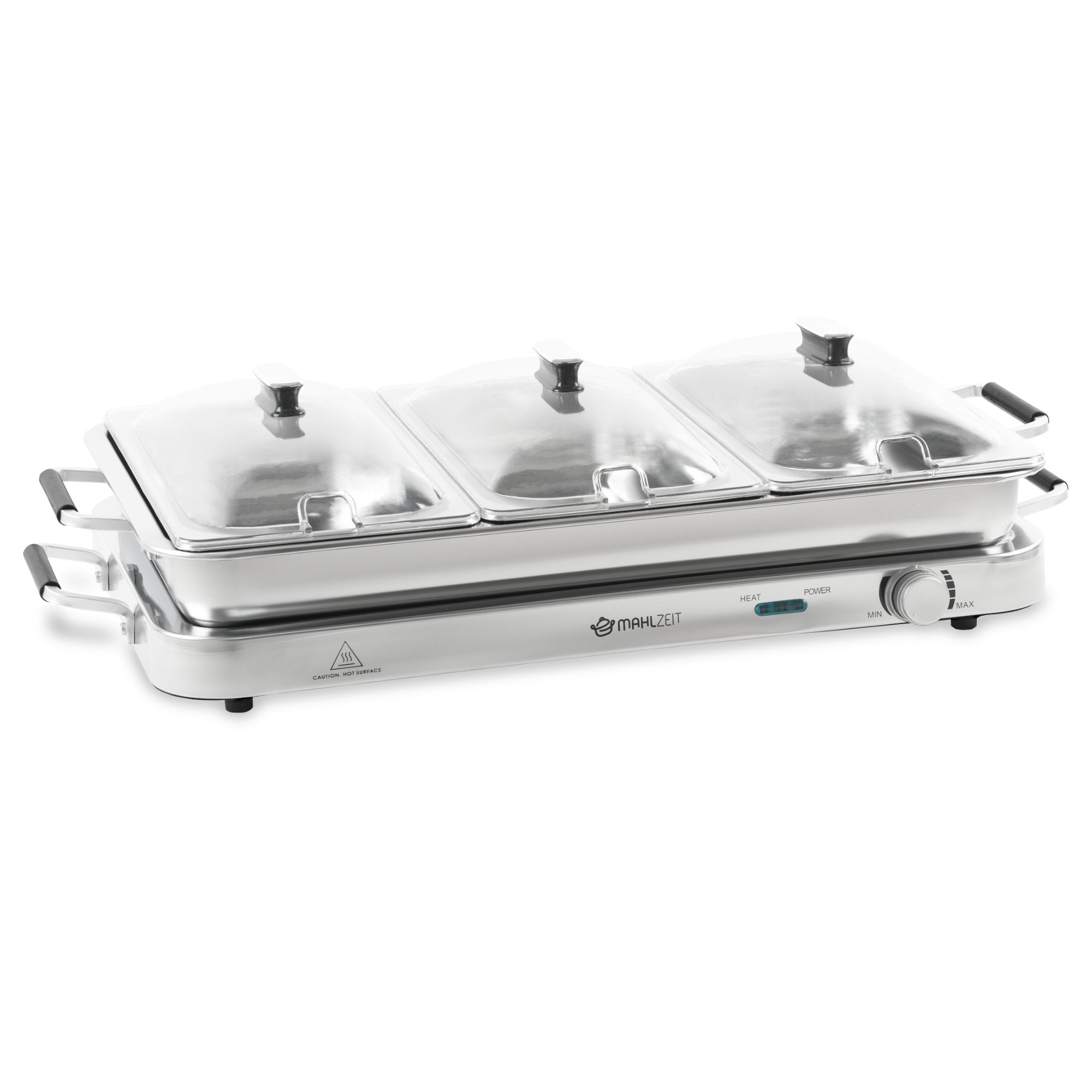 Edelstahl 2in1 Buffetwärmer mit 3x 1/3 GN-Behältern und Wasserbad