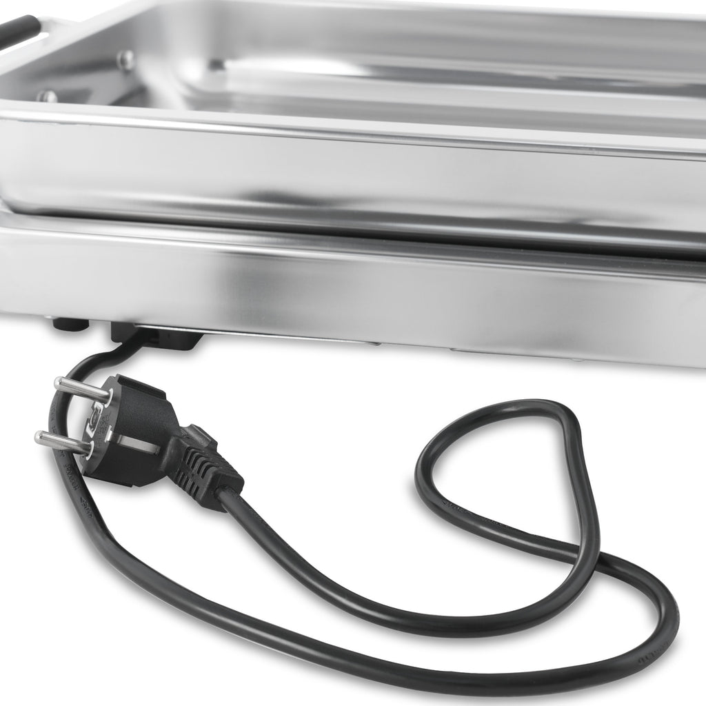 Edelstahl 2in1 Buffetwärmer mit 3x 1/3 GN-Behältern und Wasserbad
