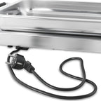 Edelstahl 2in1 Buffetwärmer mit 3x 1/3 GN-Behältern und Wasserbad