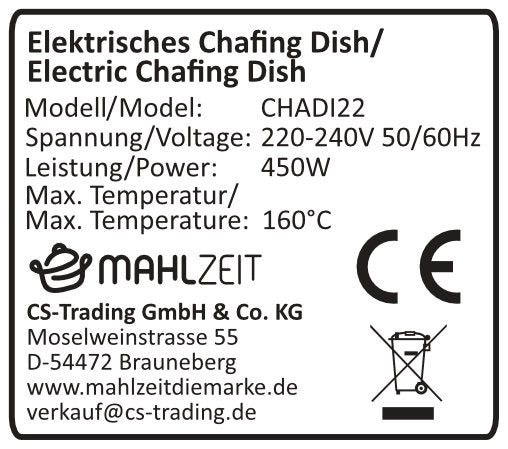 Edelstahl 2in1 Buffetwärmer mit 3x 1/3 GN-Behältern und Wasserbad