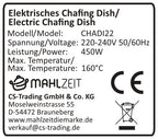 Edelstahl 2in1 Buffetwärmer mit 3x 1/3 GN-Behältern und Wasserbad