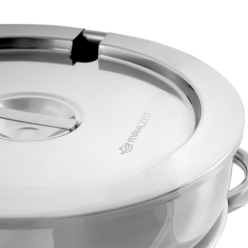 Chafing dish rond en acier inoxydable, chauffe-plats