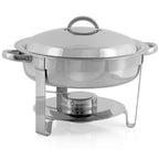 Chafing dish rond en acier inoxydable, 4,5 litres, chauffe-plats