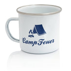 "CampFeuer" Enamel Mug, 350 ml, Coffee Cup for Camping