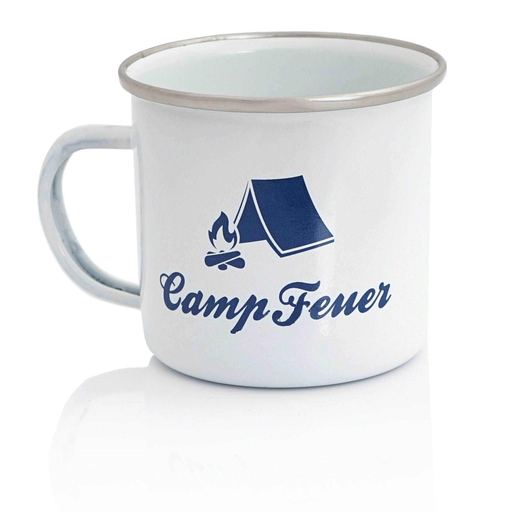 Mug « Feu de camp », émaillé, 350 ml, tasse à café pour le camping et les activités de plein air
