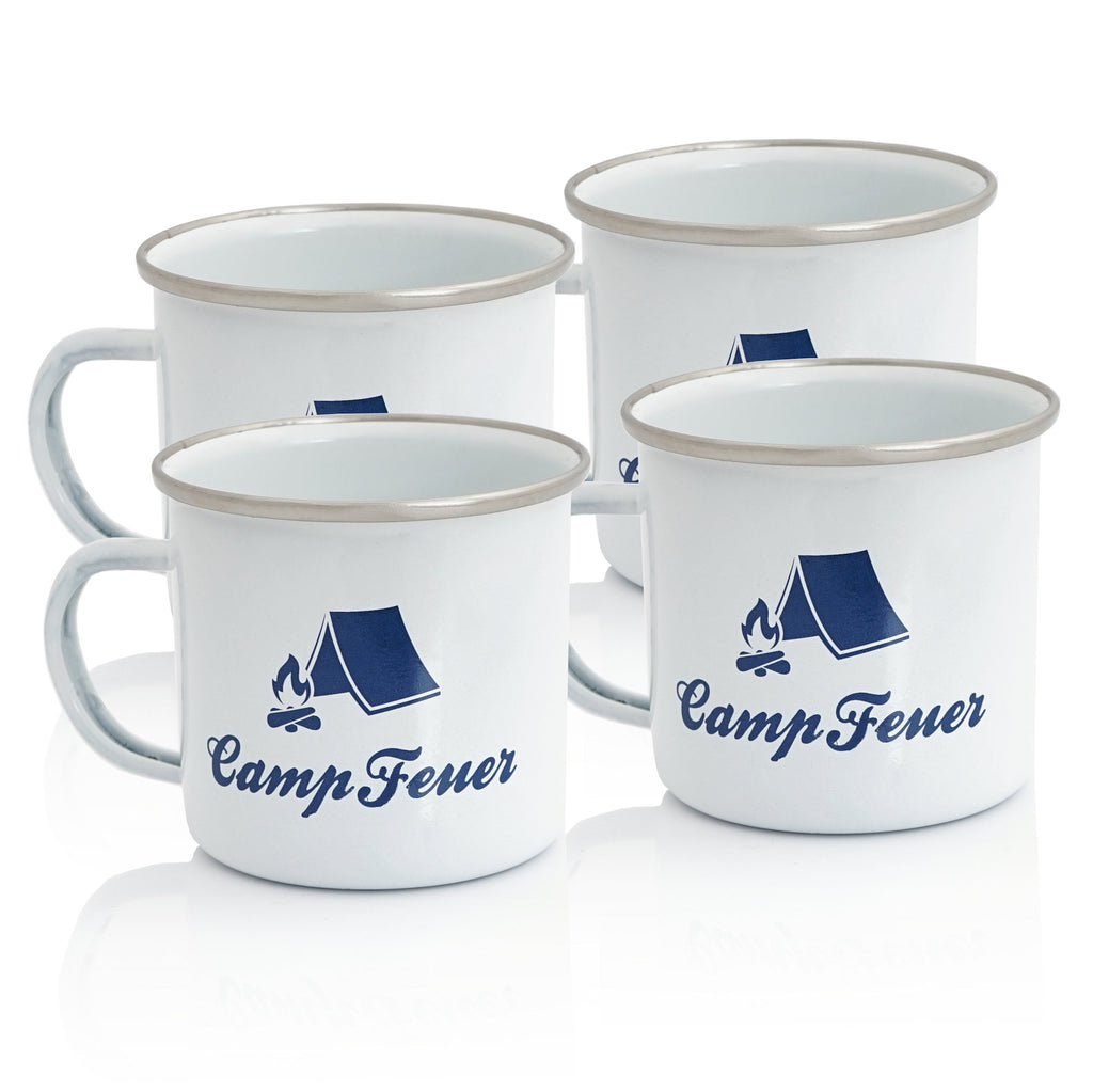 "CampFeuer" Enamel Mug, 350 ml, Coffee Cup for Camping