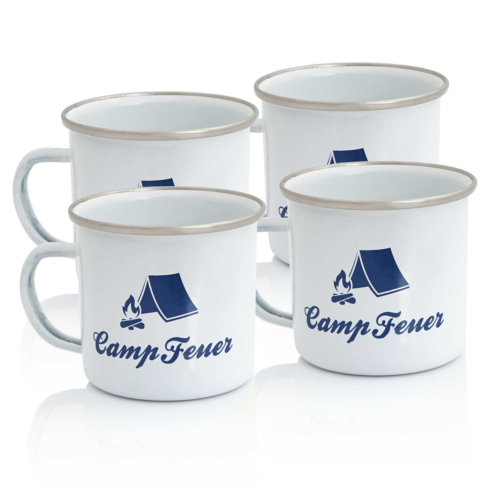 Mug « Feu de camp », émaillé, 350 ml, tasse à café pour le camping et les activités de plein air