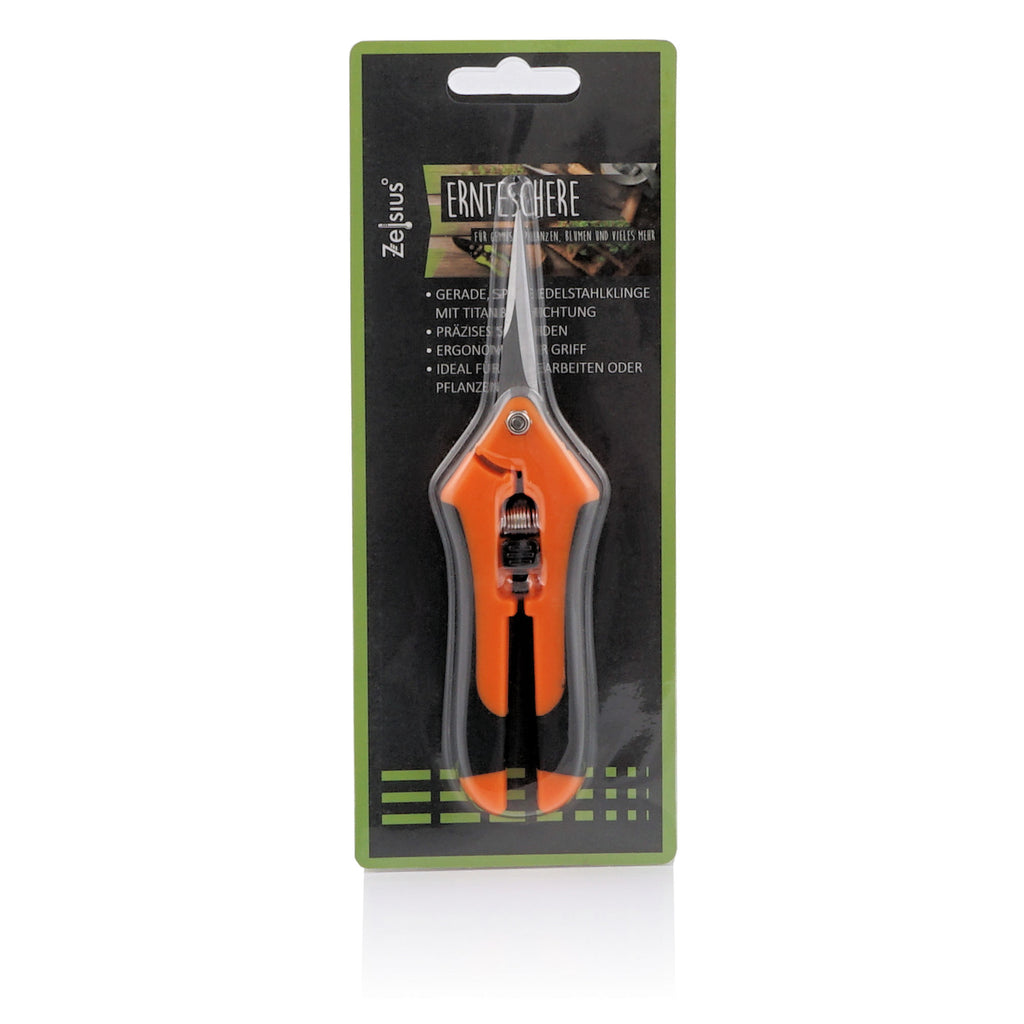 Ernteschere, 2er Set, gerade und gebogene Klinge, inkl. ergonomischer Griff