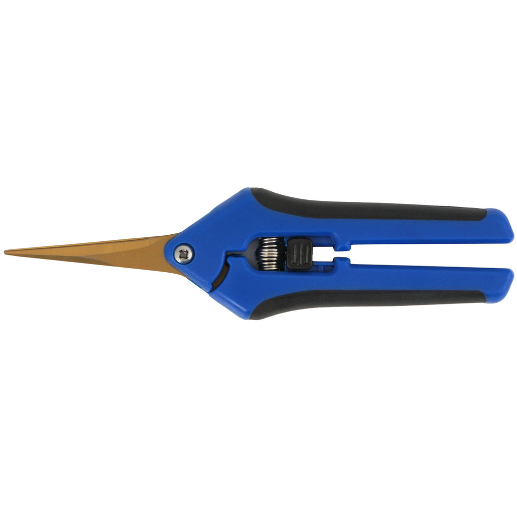 Sécateur, lame courbe, bleu, avec poignée ergonomique