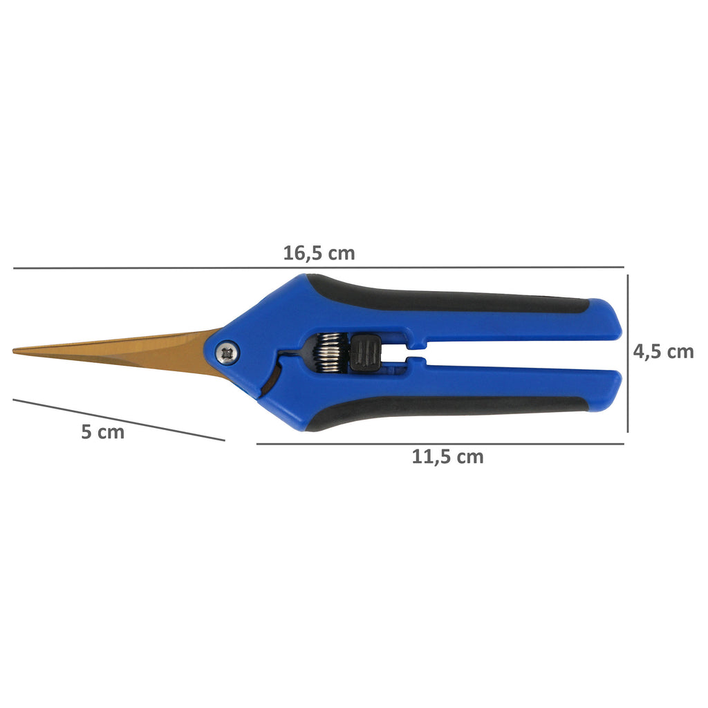 Sécateur, lame courbe, bleu, avec poignée ergonomique