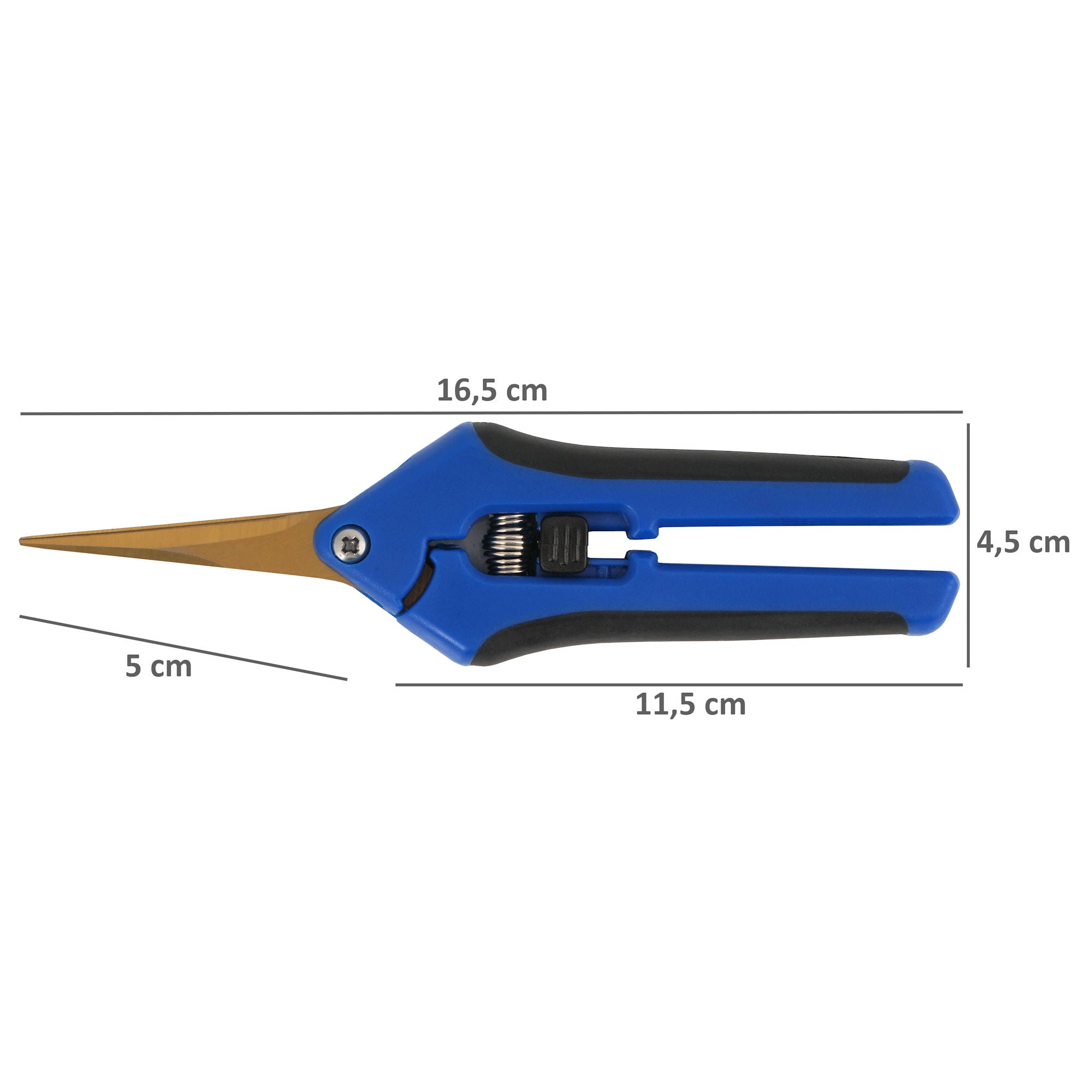 Sécateur, lame courbe, bleu, avec poignée ergonomique