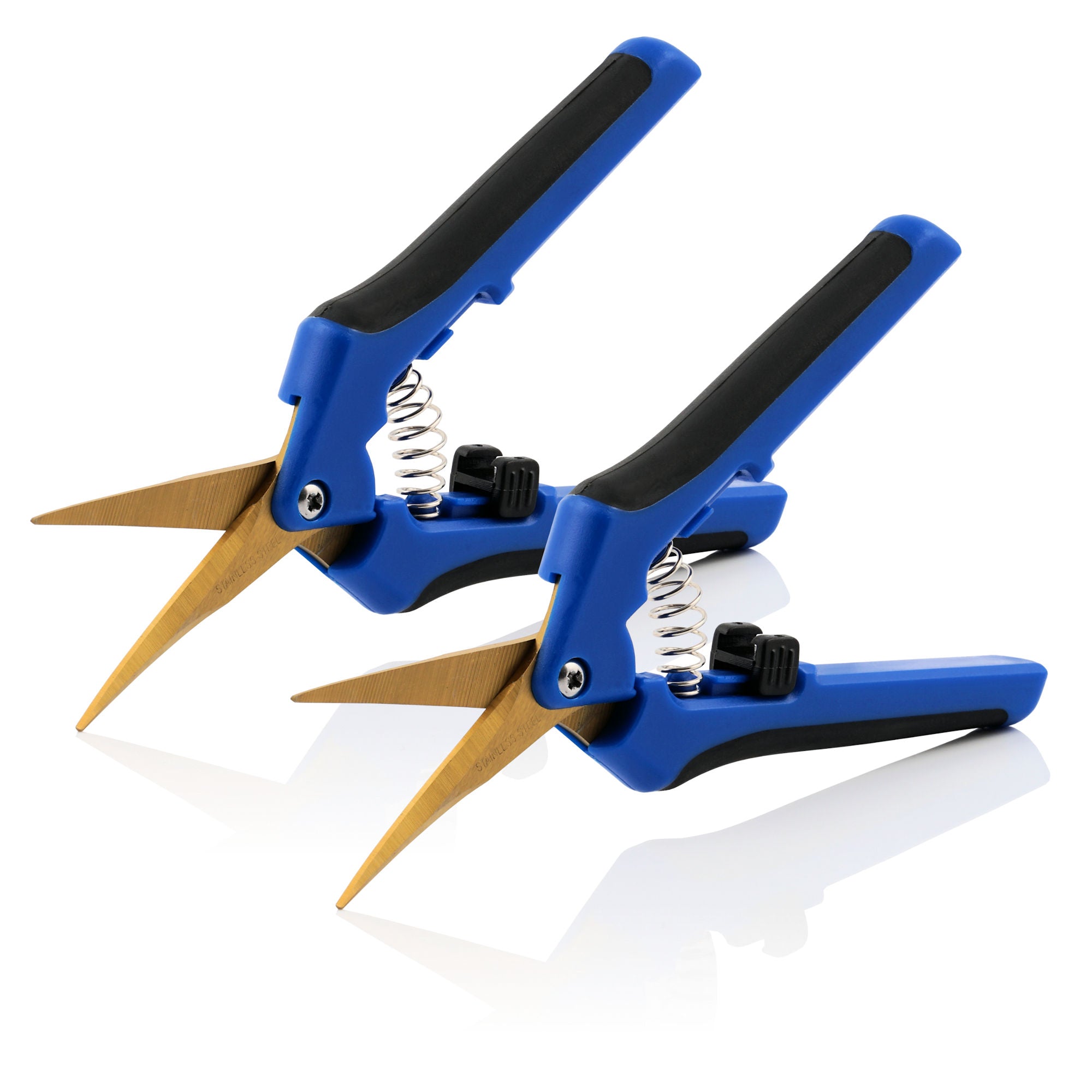 Ernteschere, gebogene Klinge, blau, inkl. ergonomischer Griff