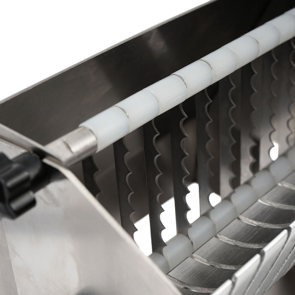 Currywurst cutter, stainless steel, for 18 mm slices, including 10 sharp blades