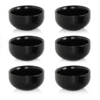 Dipschalen, Keramik, Set 6-teilig , Schwarz, rund, Ø 6 cm