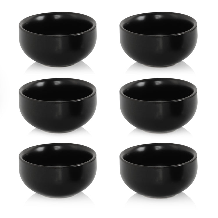 Dipschalen, Keramik, Set 6-teilig , Schwarz, rund, Ø 6 cm – CS-Trading