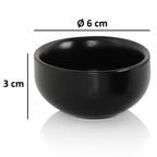 Dipschalen, Keramik, Set 6-teilig , Schwarz, rund, Ø 6 cm