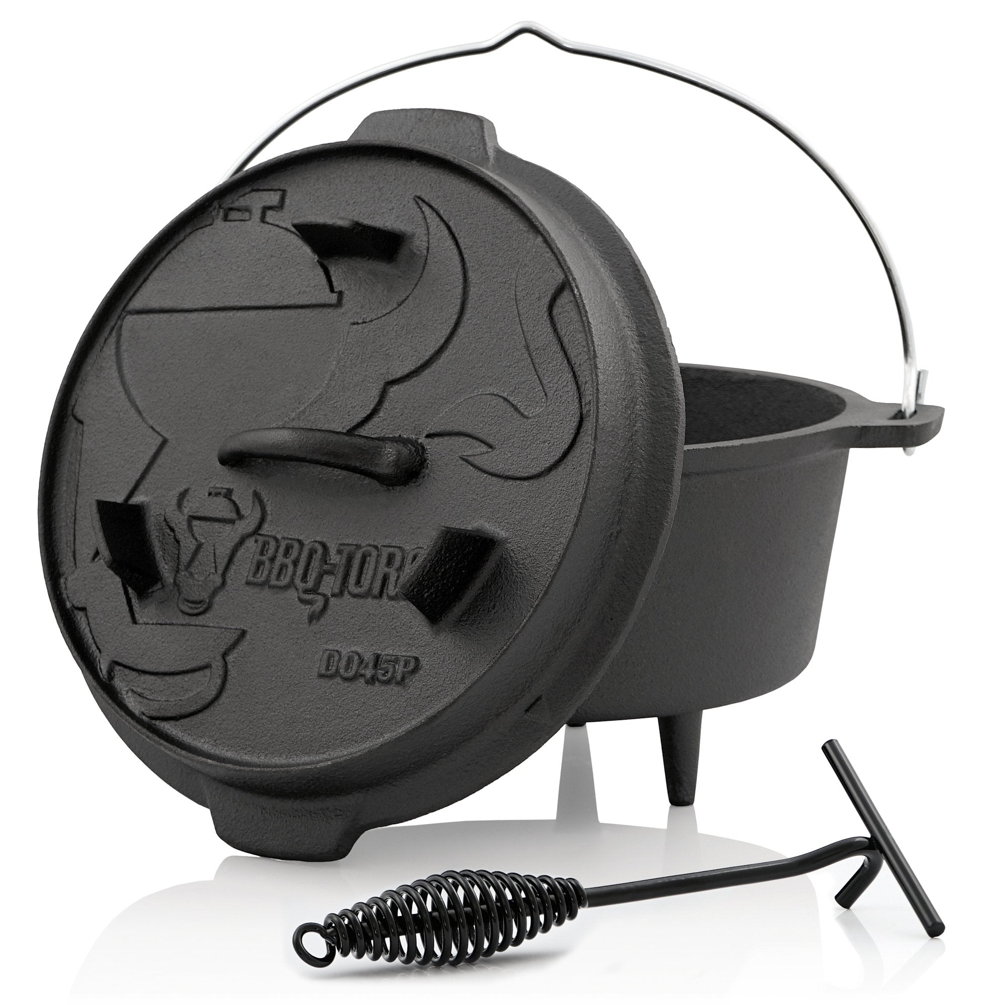 Dutch Oven, Starter Set 7-teilig, Gusseisen, inkl. Deckelheber