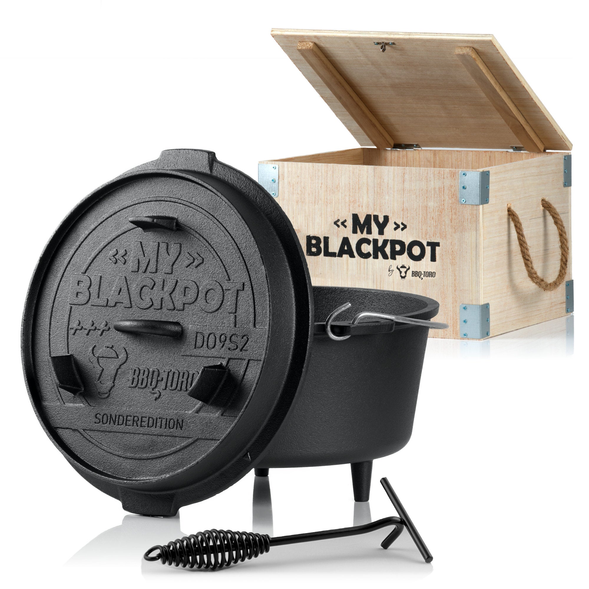 Cocotte en fonte « My Blackpot », 9 litres, avec coffret en bois