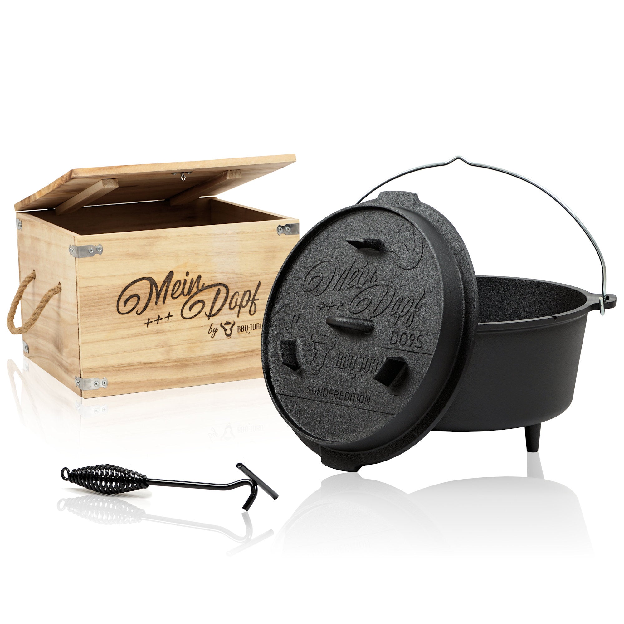 Cocotte en fonte « Mein Dopf », 9 litres, avec coffret en bois