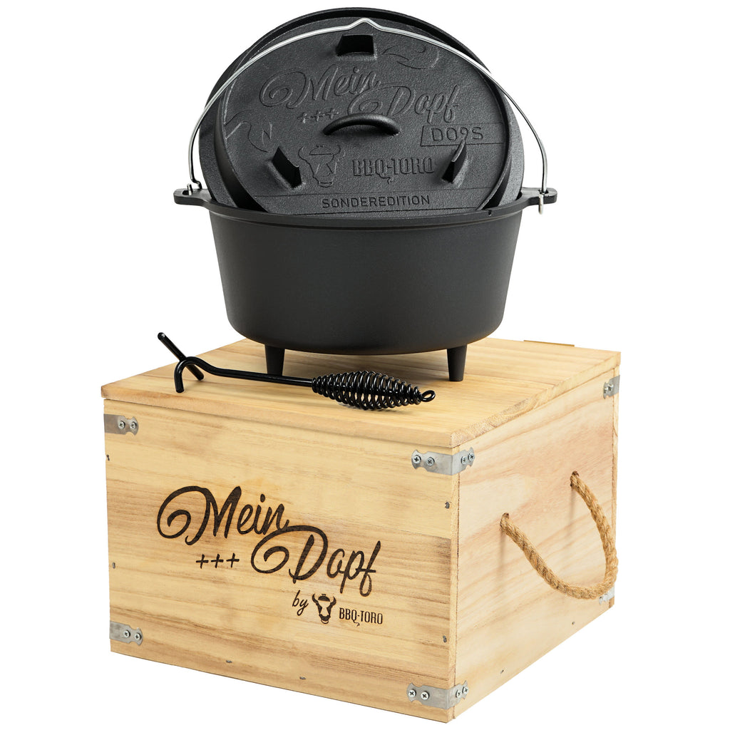 Cocotte en fonte « Mein Dopf », 9 litres, avec coffret en bois