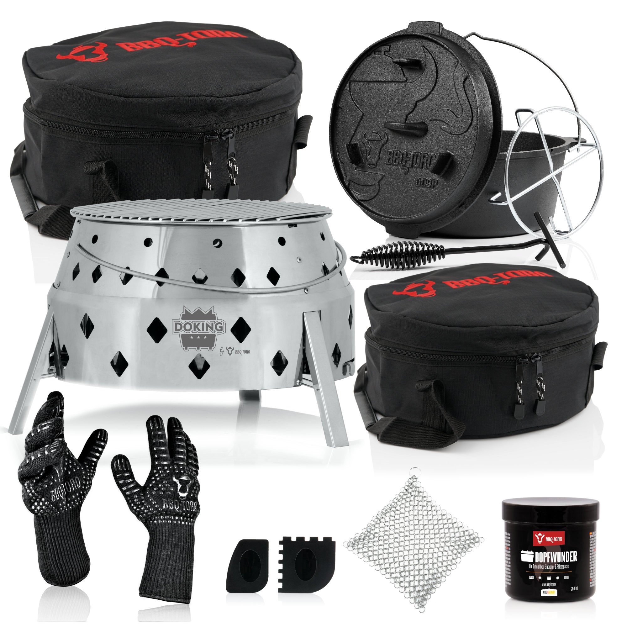 Dutch Oven Set, 11-piece, incl. Dutch Oven Grill "DOKING", 9 QT