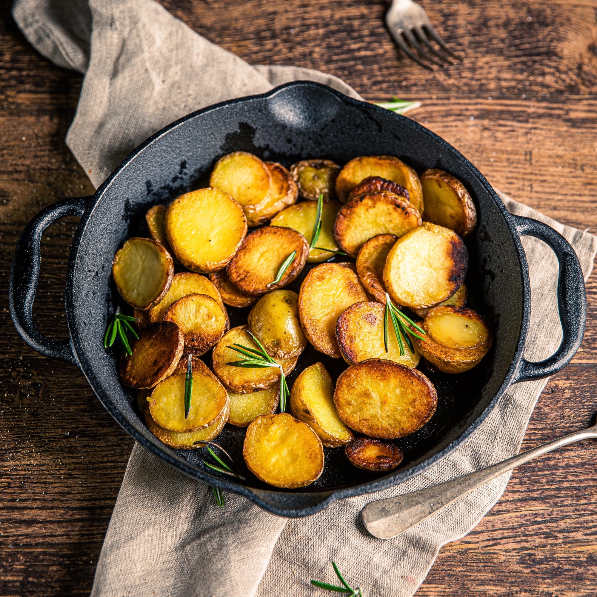 Grill pan, cast iron, with two handles, two spouts