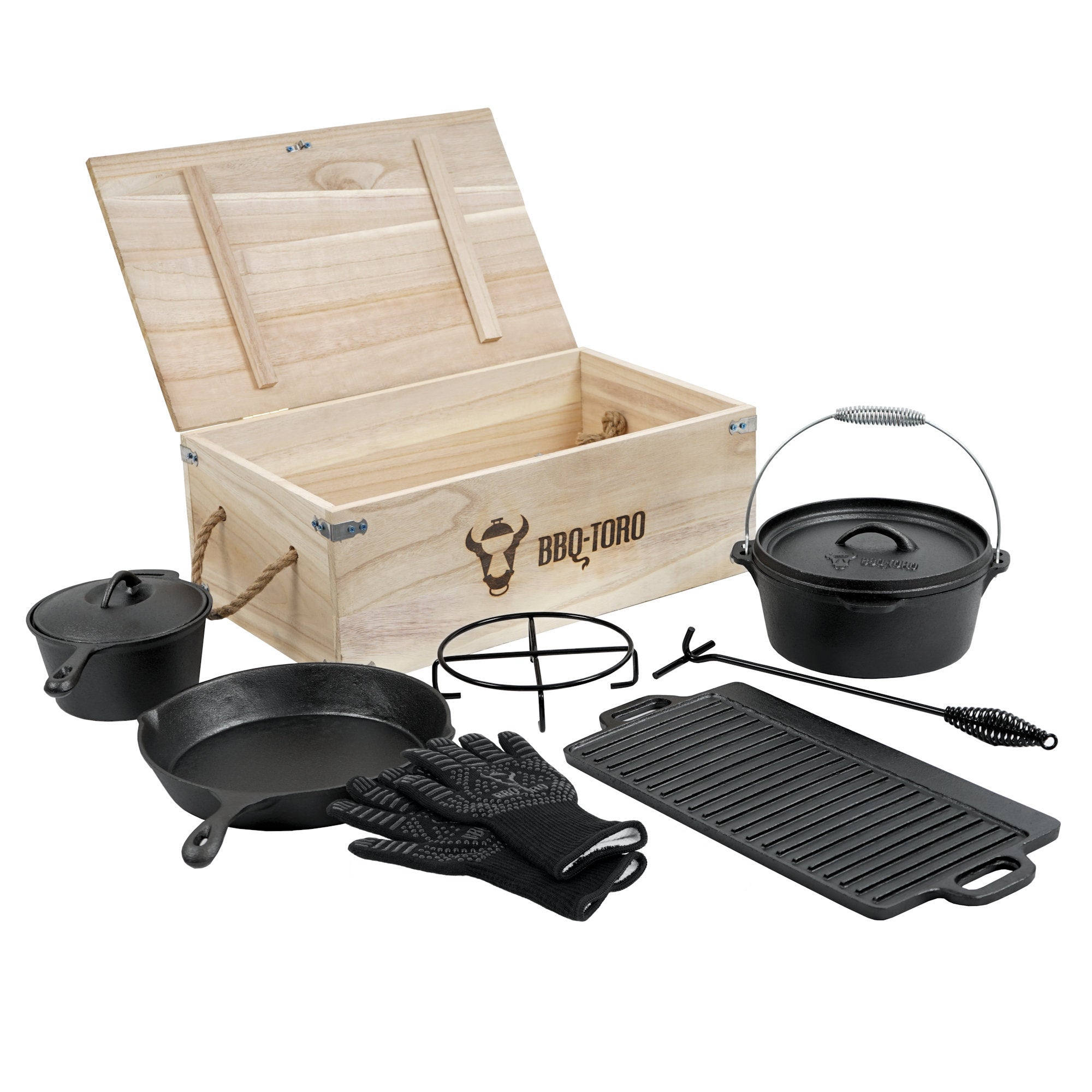 Dutch Oven, 8-piece set, cast iron