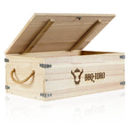 Boîte en bois pour cocotte en fonte, style rustique, boîte de rangement