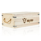 Boîte en bois pour cocotte en fonte, style rustique, boîte de rangement