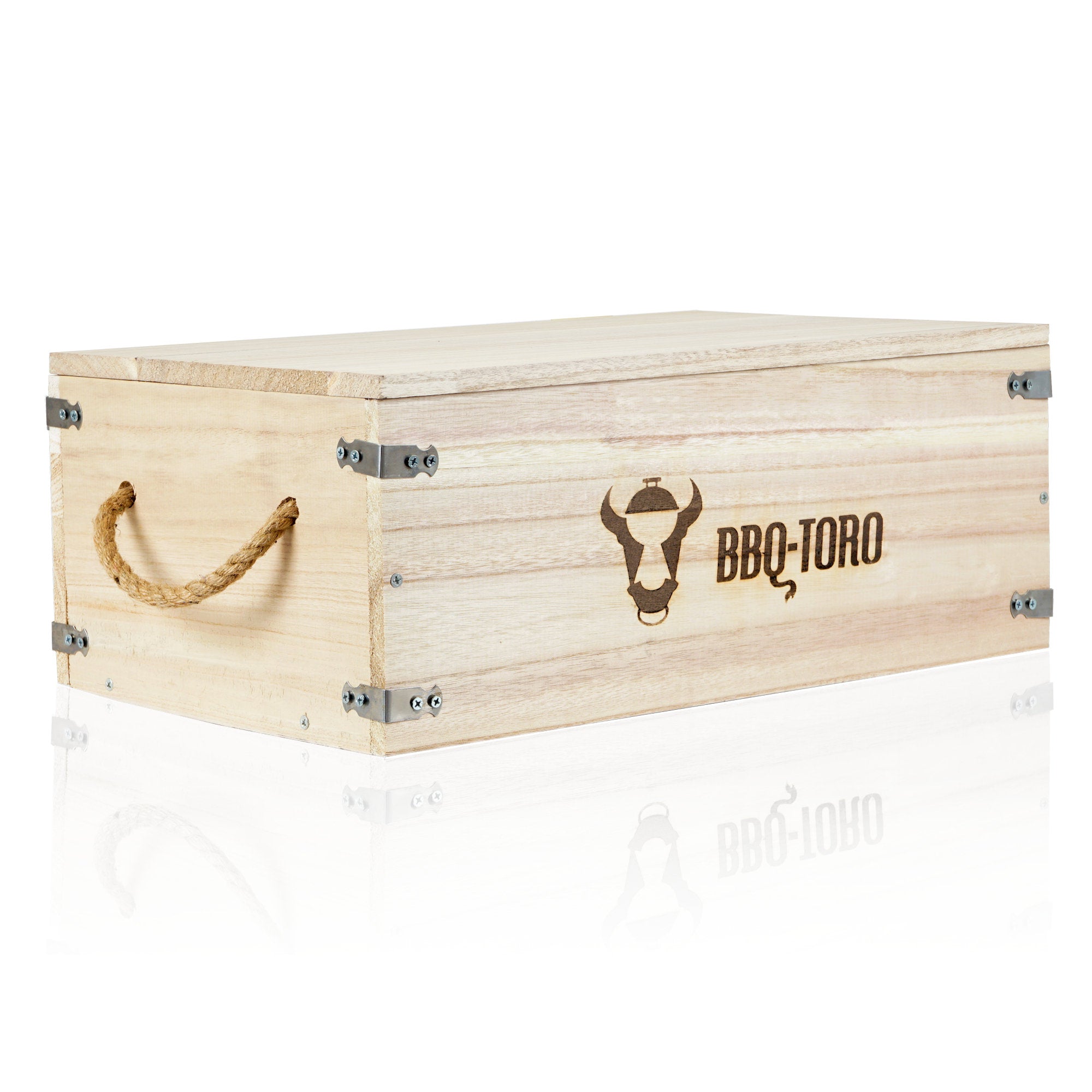 Boîte en bois pour cocotte en fonte, style rustique, boîte de rangement