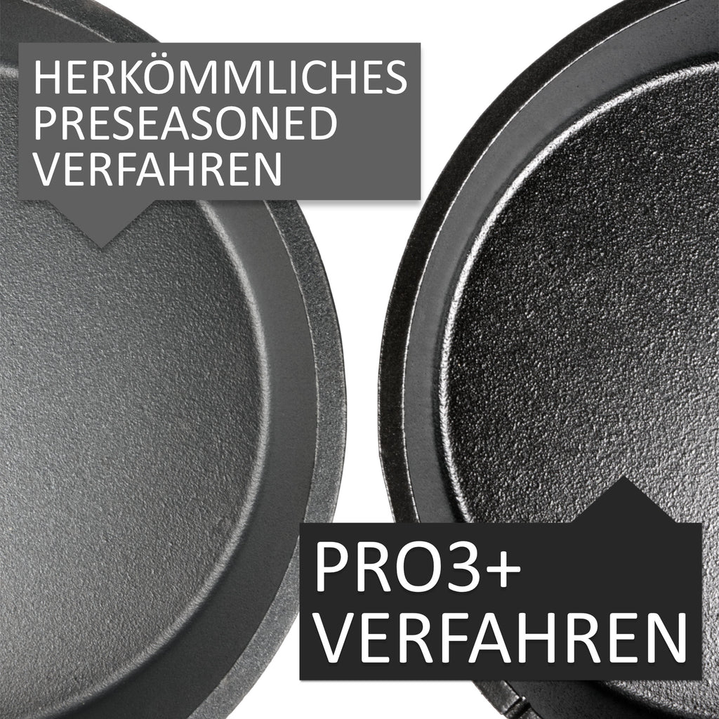 "Ultimate PRO3+" pan set, 3-piece, cast iron