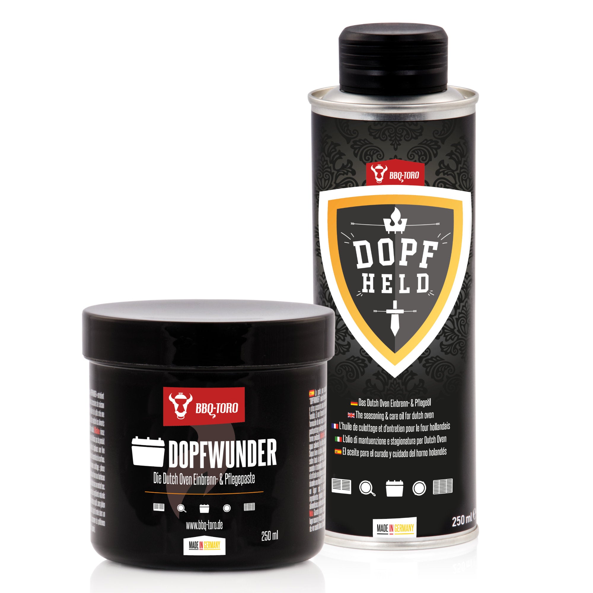 Care set for Dutch ovens, "DOPFWUNDER" &amp; "DOPFHELD"