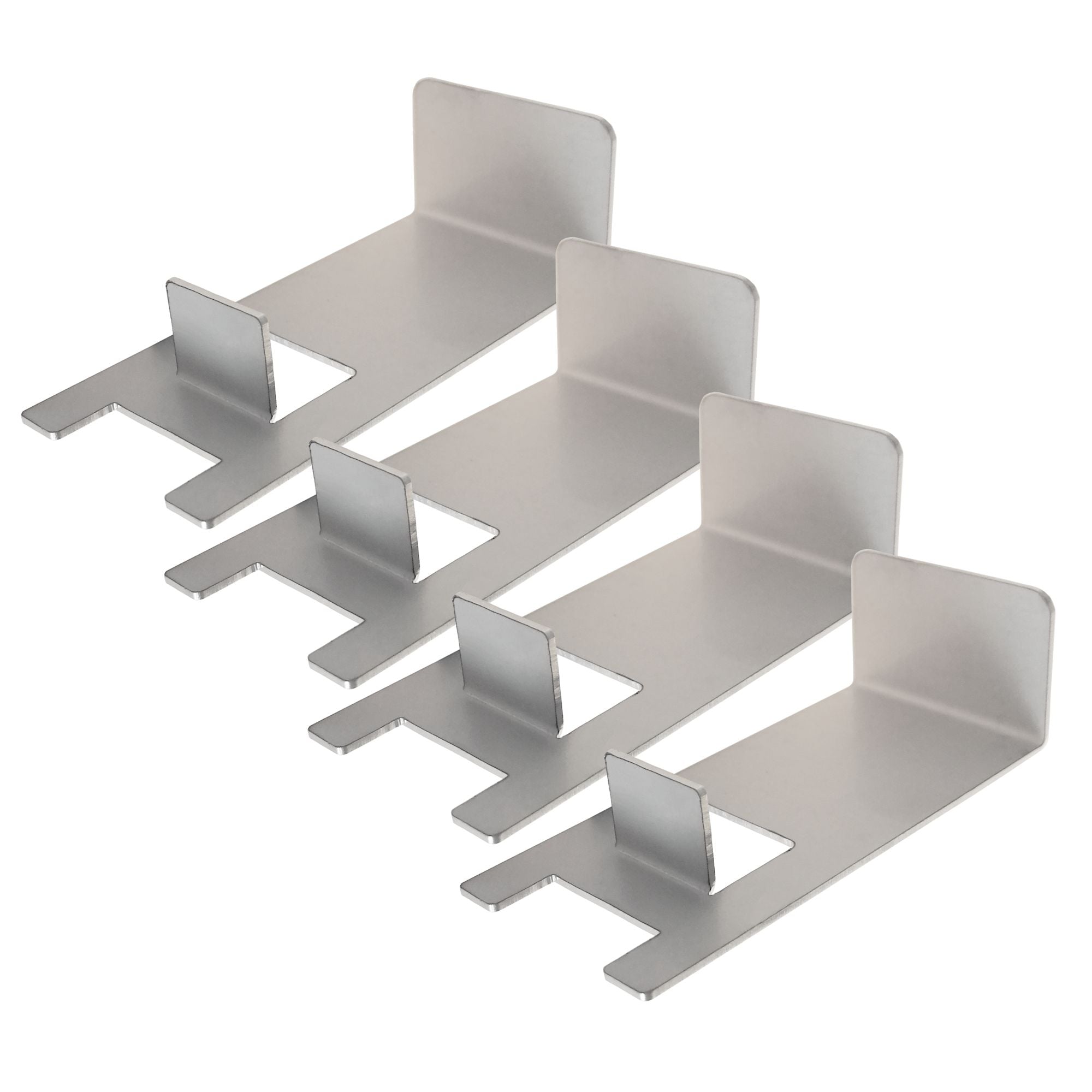 Rallonge de grille de barbecue, en acier inoxydable, lot de 4, compatible avec un cercle à pizza de Ø 57 cm