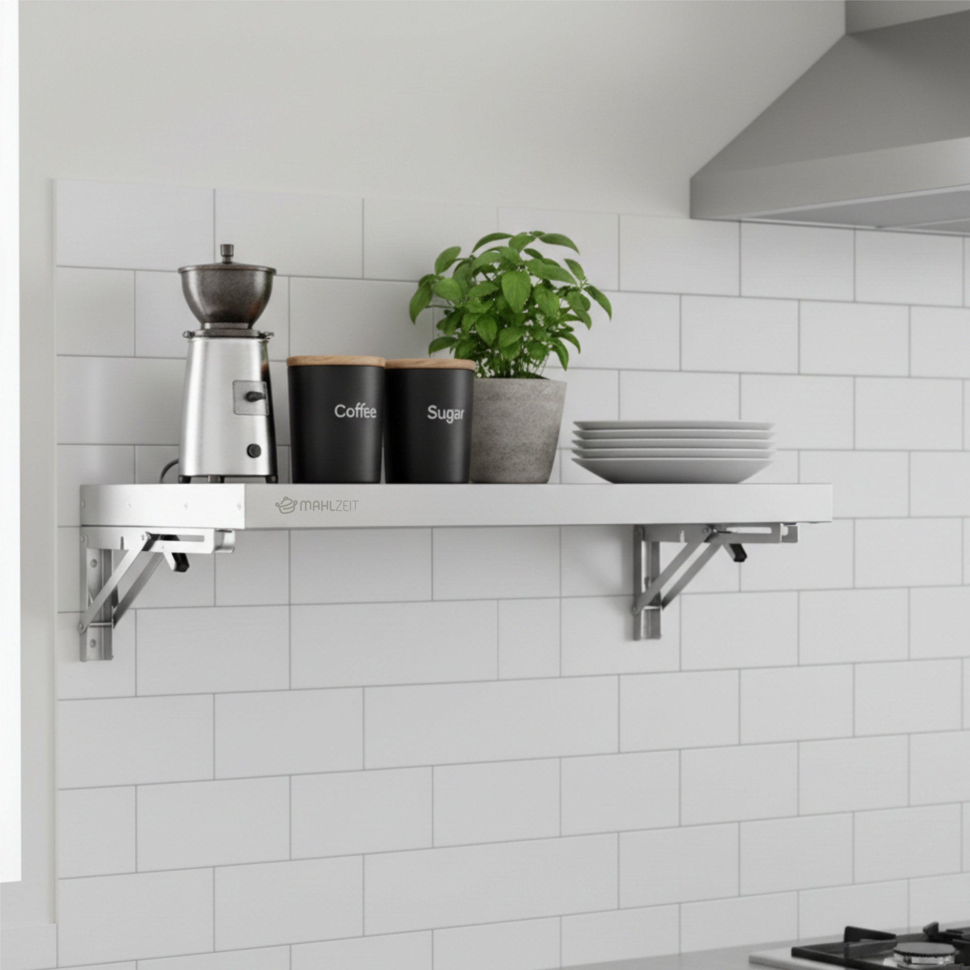 Wandregal Gastro, Edelstahl, klappbar