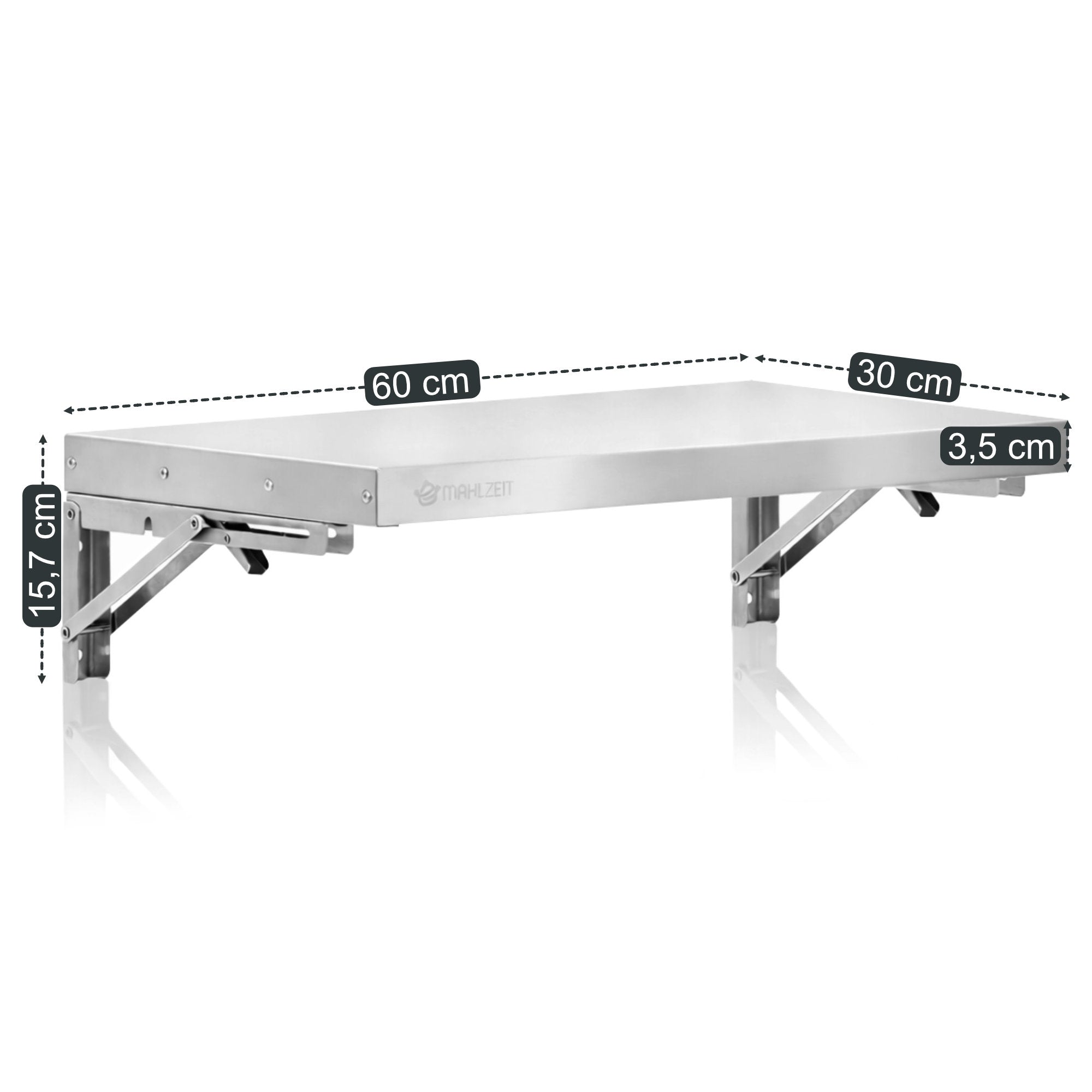 Wandregal Gastro, Edelstahl, klappbar