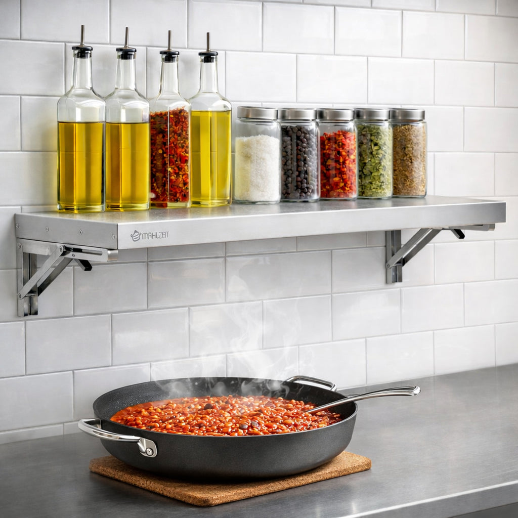 Wandregal Gastro, Edelstahl, klappbar