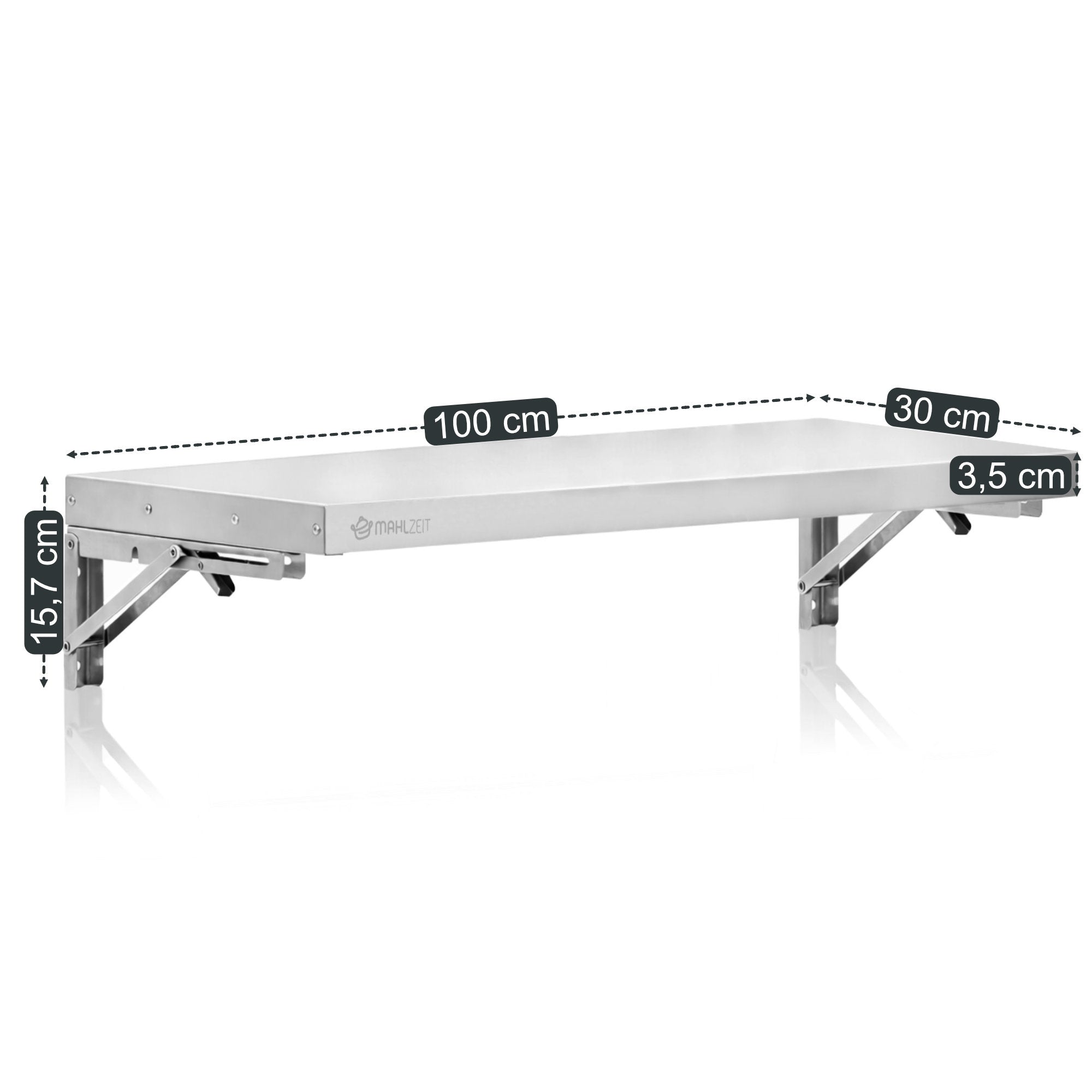 Wandregal Gastro, Edelstahl, klappbar