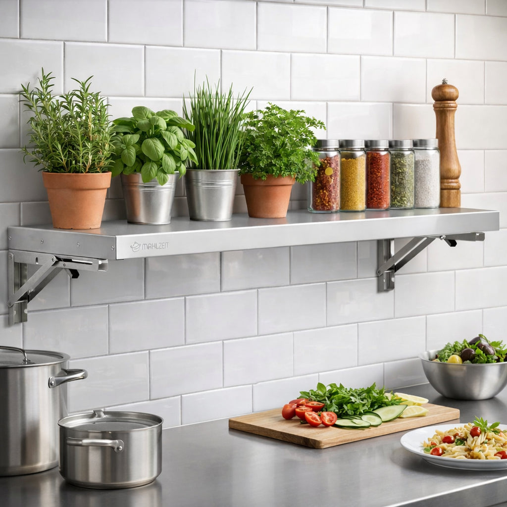 Wandregal Gastro, Edelstahl, klappbar