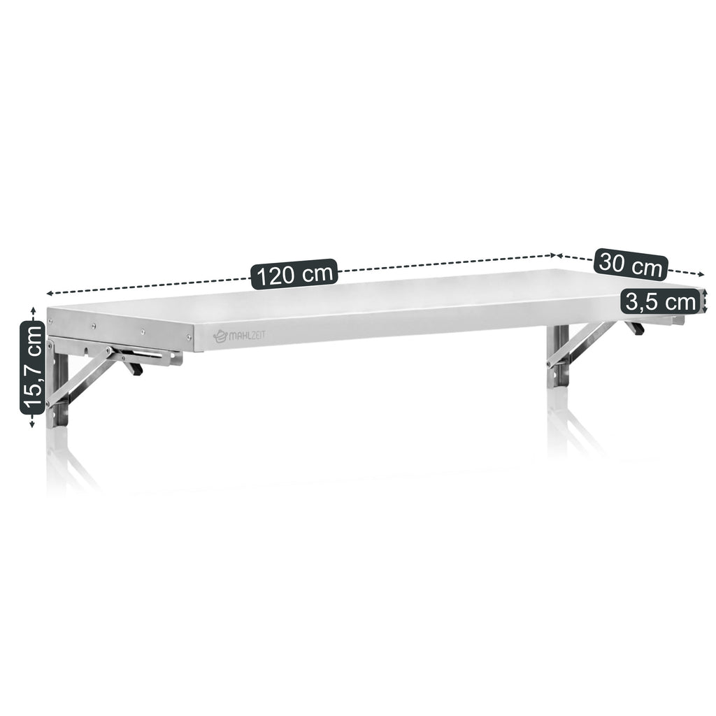 Wandregal Gastro, Edelstahl, klappbar